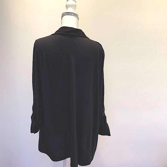 SPLENDID BLACK PULLOVER COLLARED TUNIC/BLOUSE - Picture 2 of 7